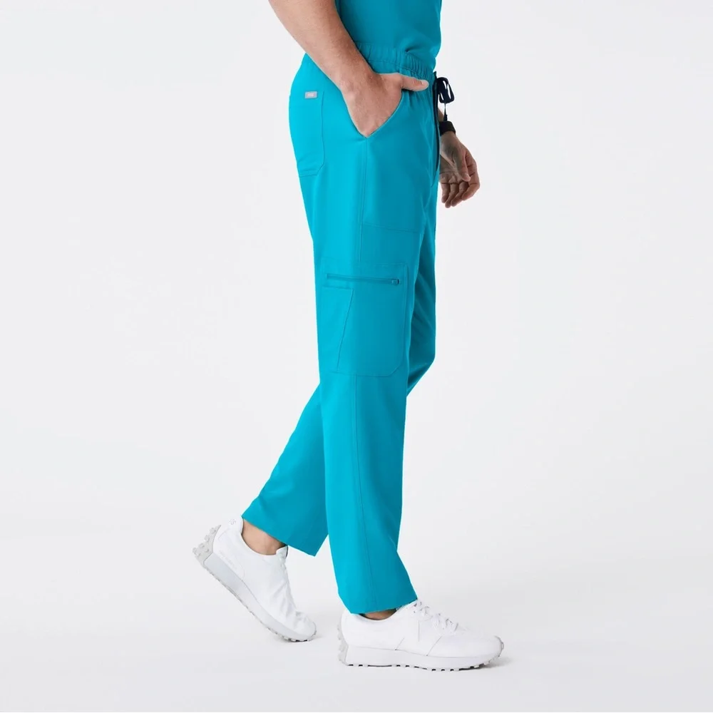 Figs Cairo scrub pants teal men’s straight leg cargo size XL tall